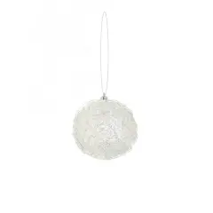 Select Artificials Glittered Clear and Silver Shatterproof Christmas Ball Ornament 4" (100mm)