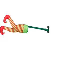 Mr. Christmas Mr. Christmas Animated Kicking Elf Christmas Tree Decoration - Motion Activated Red