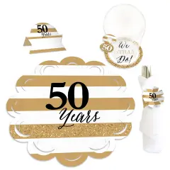 Big Dot of Happiness We Still Do - 50th Wedding Anniversary - Anniversary Party Paper Charger & Table Decorations Chargerific Kit for 8