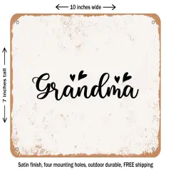 DECORATIVE METAL SIGN - Grandma - 2 - Vintage Rusty Look