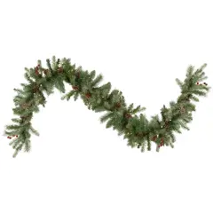 Northlight 9' x 12 Pre-Lit Snowy Waterloo Pine Artificial Christmas Garland - Clear Lights Green