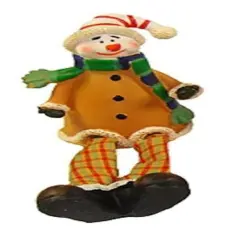 CC Christmas Decor 5.5" Festive Yellow and Plaid Sitting Snowman Christmas Table Top Figure