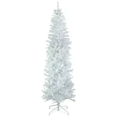 Northlight Pre-Lit Pencil Woodbury White Pine Artificial Christmas Tree - 6.5' - Green Lights
