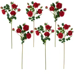 Northlight Real Touch&trade; Red Artificial Camellia Rose Floral Sprays, Set of 6 - 23"