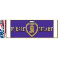 Bumper Sticker- Purple Heart 3-1/4"X 9"