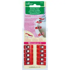 Clover Wonder Clips - Red - 10 Clips