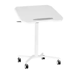 Techni Office Solutions 42.5" White Durable Rolling Adjustable and Tiltable Laptop Cart