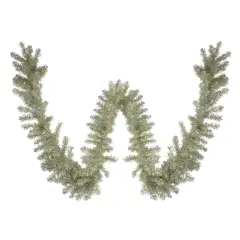 Northlight Pre-lit Metallic Artificial Christmas Tinsel Garland - 9' x 12" - Sterling Silver - Clear Lights