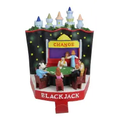 Sterling 6.25" Red and Green Casino Gambling Blackjack Table Christmas Stocking Holder