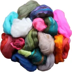 Grab Bag Fiber - Assorted Roving & Mixed Fiber Mill Ends for Felting, Spinning, Blending 200g/7oz