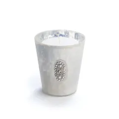 Napa Home & Garden 4" Glamour Time Hayworth Platinum Silver Glass Jeweled Votive Candleholder