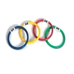 Swim Central Set of 4 Vibrantly Colored Dive Ring Swimming Pool Toys 5.75" Multi