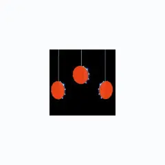 Kurt Adler Double-Sided LED Christmas Light Disks - Red - Black Wire - 3ct