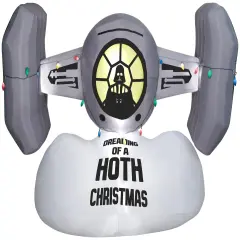 8' Gemmy Airblown Inflatable Stars Wars Christmas TIE Fighter w/ Sign Yard Decoration 883121