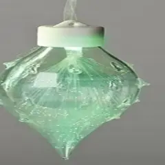 Roman 6.5" Fiber Optic Multi- Colored LED Iridescent Glass Christmas Finial Ornament