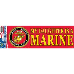 USMC My Daughter Is A U.S. Marine Bumper Sticker 3-1/4"X9"