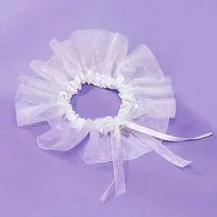 Russ 26" White Satin Wedding Garter With Rhinestone Heart Charm