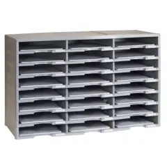 Storex 24-Compartment Literature Organizer, Gray (Drop Ship Approved Packing) (replaces 61610U01C)