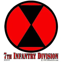 U.S. Army 7th Infantry Division Sticker 3-1/4"X3-1/2"