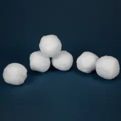 Northlight Set of 6 Plush Faux Christmas Snow Balls White