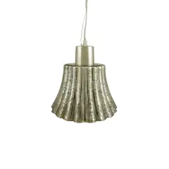 CC Home Furnishings 9" Metallic Mercury Glass Bell Hanging Pendant Ceiling Lamp Silver