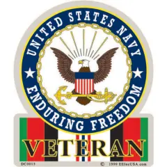 DC0015 US Navy Veteran Operation Enduring Freedom Badge Sticker (3.5''x4.125'')