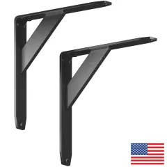 Jetstream Solid Heavy Duty Low Profile Welded Countertop Support Shelf Brackets