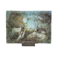 Roman 7" Subtle Colored Inspirational Religious Themed Christmas Rectangular Plaque Brown