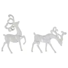 Northlight Standing Reindeer Christmas Figurines - 9.25" - Clear - Set of 2