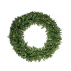 Northlight Pre-Lit Artificial Northern Pine Christmas Wreath - Clear Lights - 24" Green