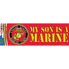 My Son Is A Marine Bumper Sticker 3-1/4"X9"