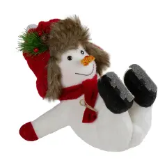 Northlight Fallen Ice Skating Snowman Christmas Figure - 10" White