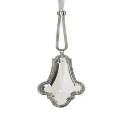 Allstate 8" Silver and Clear Crystal Pendant Christmas Ornament