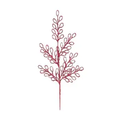 Allstate Glittered Loop Artificial Christmas Pick Spray - 24"- Red