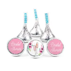 324ct Pink Bridal Shower Stickers for Hershey's Kisses, Mints, or Peanut Butter Cup Mini Party Favors - By Just Candy