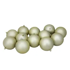 Northlight Shatterproof Matte Christmas Ball Ornaments - 4" - Champagne Gold - 12ct