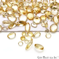 Citrine Gemstone, 100% Natural Faceted Loose Gems, November Birthstone, 6-12mm, 50Carats, GemMartUSA (CI-60001-50)