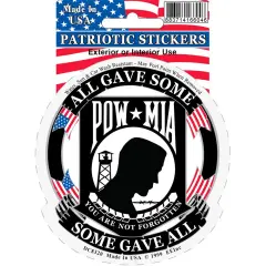 Patriotic Sticker POW MIA All Gave Some Some Gave All Decal 3.5"