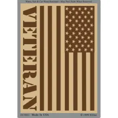 Patriotic Tan and Brown USA Flag (3"x4-1/4")