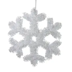 Northlight Tinsel Snowflake Christmas Window Decoration - 13.5" White