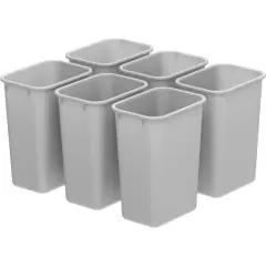 Medium Waste Basket, Gray (Case of 6)