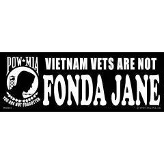 1 POW MIA Not Fonda Jane Bumper Sticker 3-1/4"X9"