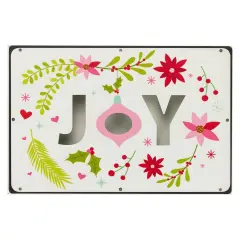 Northlight 12" Wood and Metal 'Joy' Christmas Wall Sign White