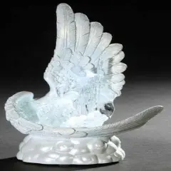 Roman 9.75" Clear and White Holy Family in Angel Wing Christmas Figurine
