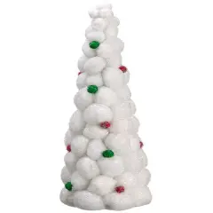 Allstate 24" White Whimsical Snowball Glitter Tabletop Christmas Topiary Tree - Unlit