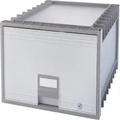 Plastic Archive Storage Box, Legal Size, 24-Inch Drawer, Gray