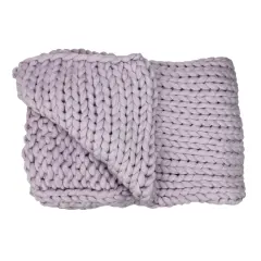 Northlight Light Purple Cable Knit Plush Throw Blanket 50 x 60