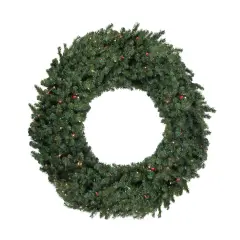 Northlight Pre-Lit Commercial Size Canadian Pine Christmas Wreath - 10ft, Multicolor Lights Green