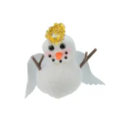 Roman 5" White and Gold Angel Snowman with Halo Christmas Ornament