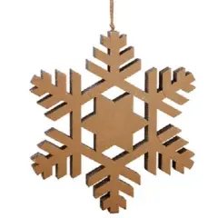 Allstate 18.5" Winter Light Country Rustic Silver Glitter Snowflake Decorative Christmas Ornament Brown